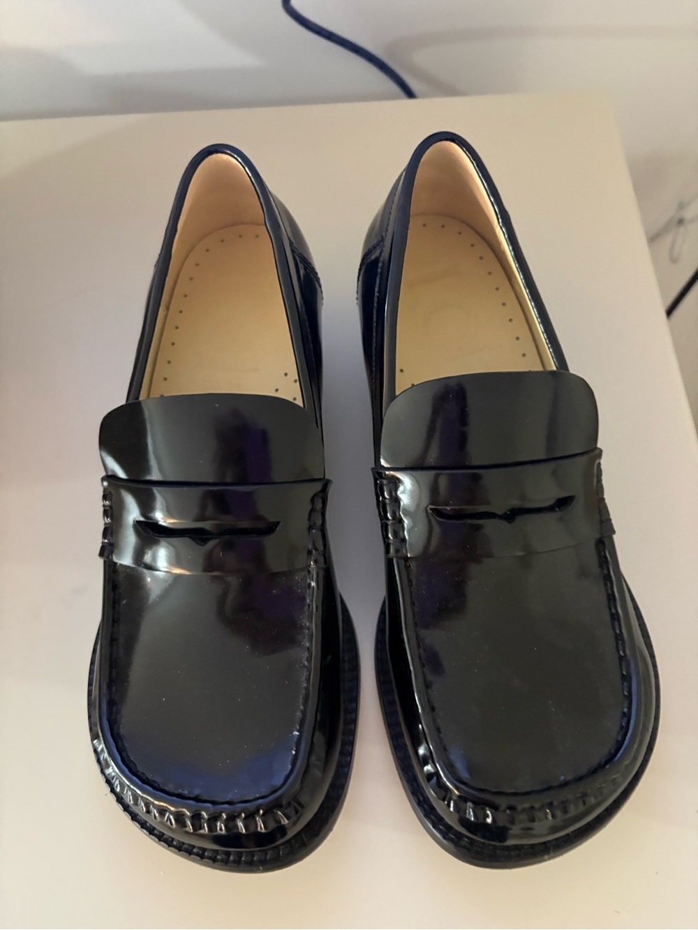 Loewe Black Patent Leather Penny Loafers